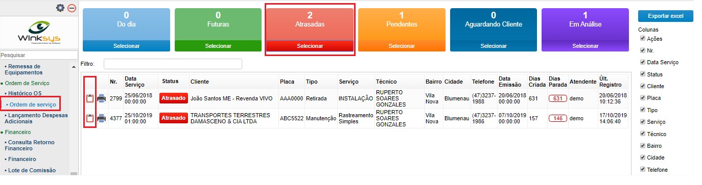 fechar os tecnico analise 01