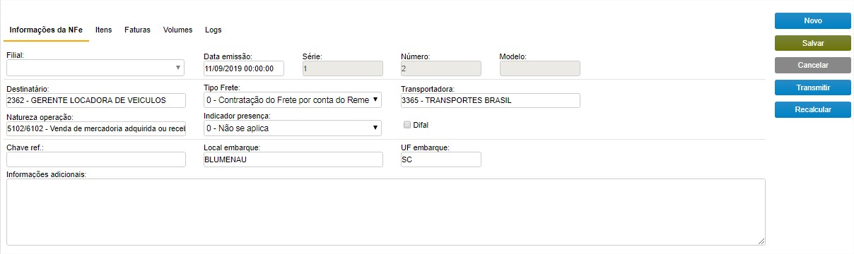 nfe digitacao 01