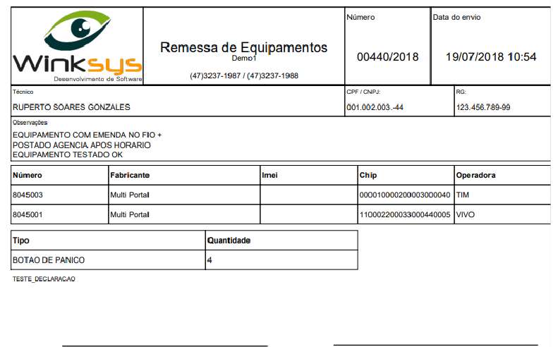 remessa equipamentos 05