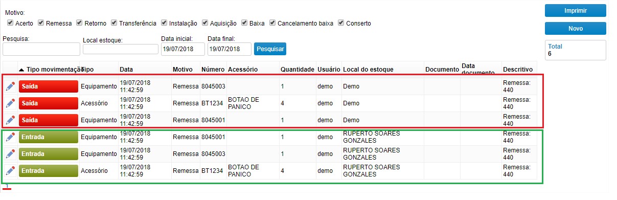 remessa equipamentos 06
